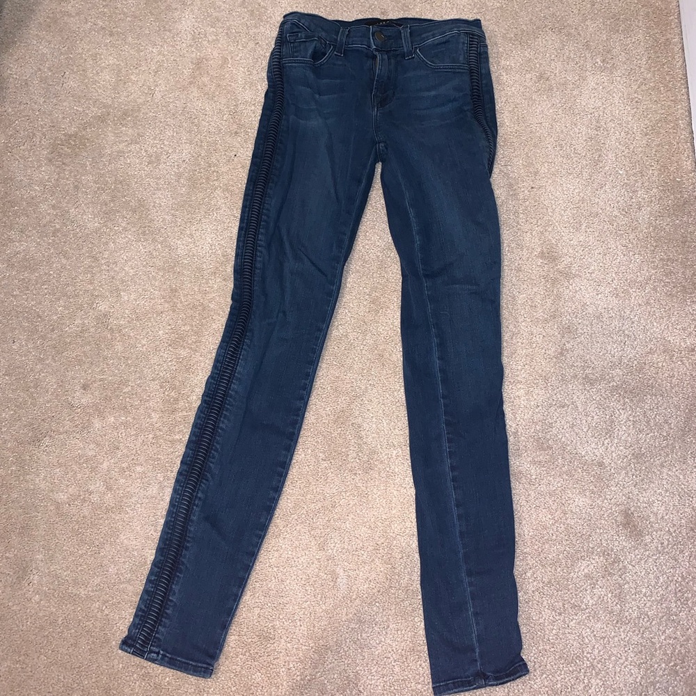 J BRAND Blue Skinny Jeans with Side Detailing